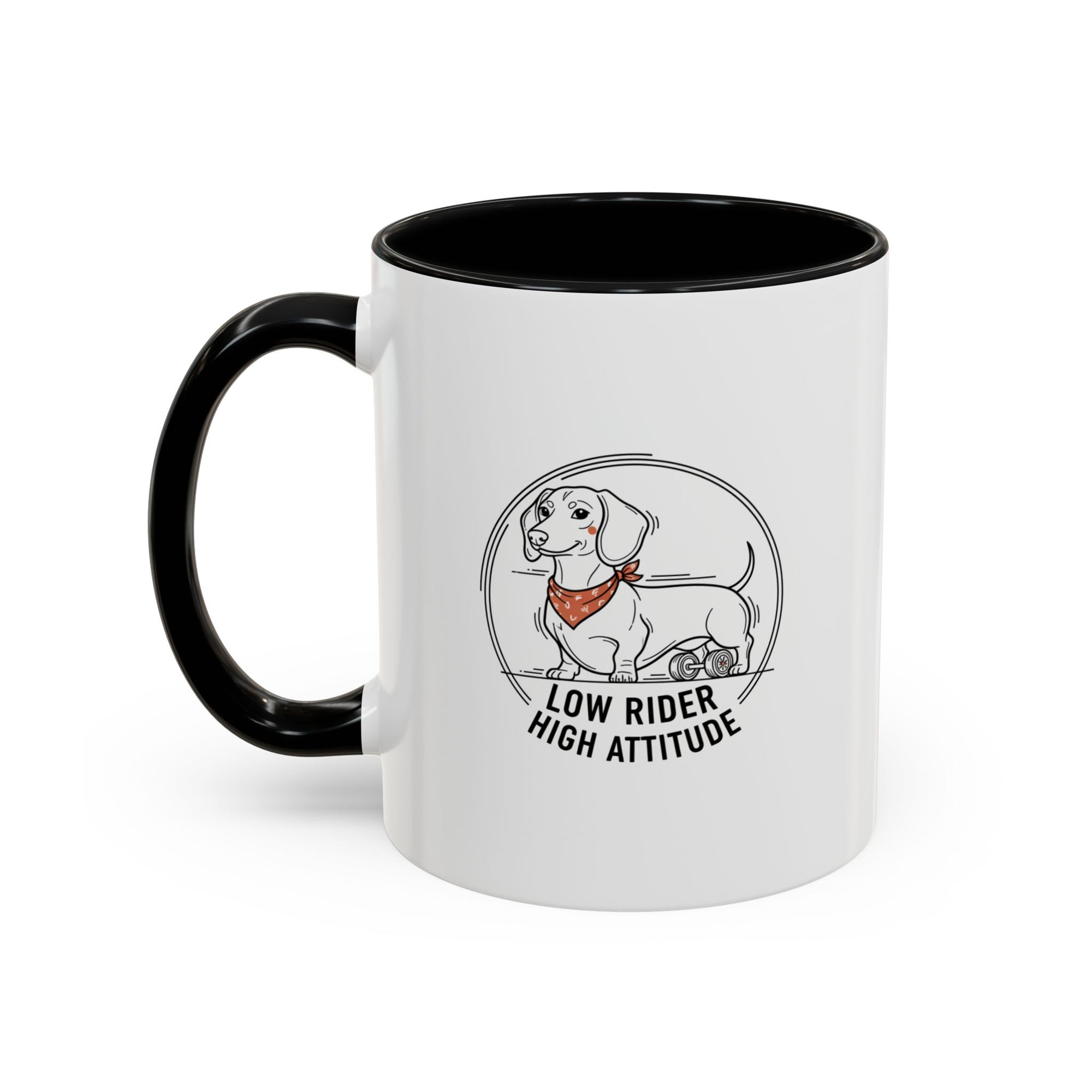 Dachshund Coffee Mug — "Low Rider, High Attitude" — Free USA Shipping