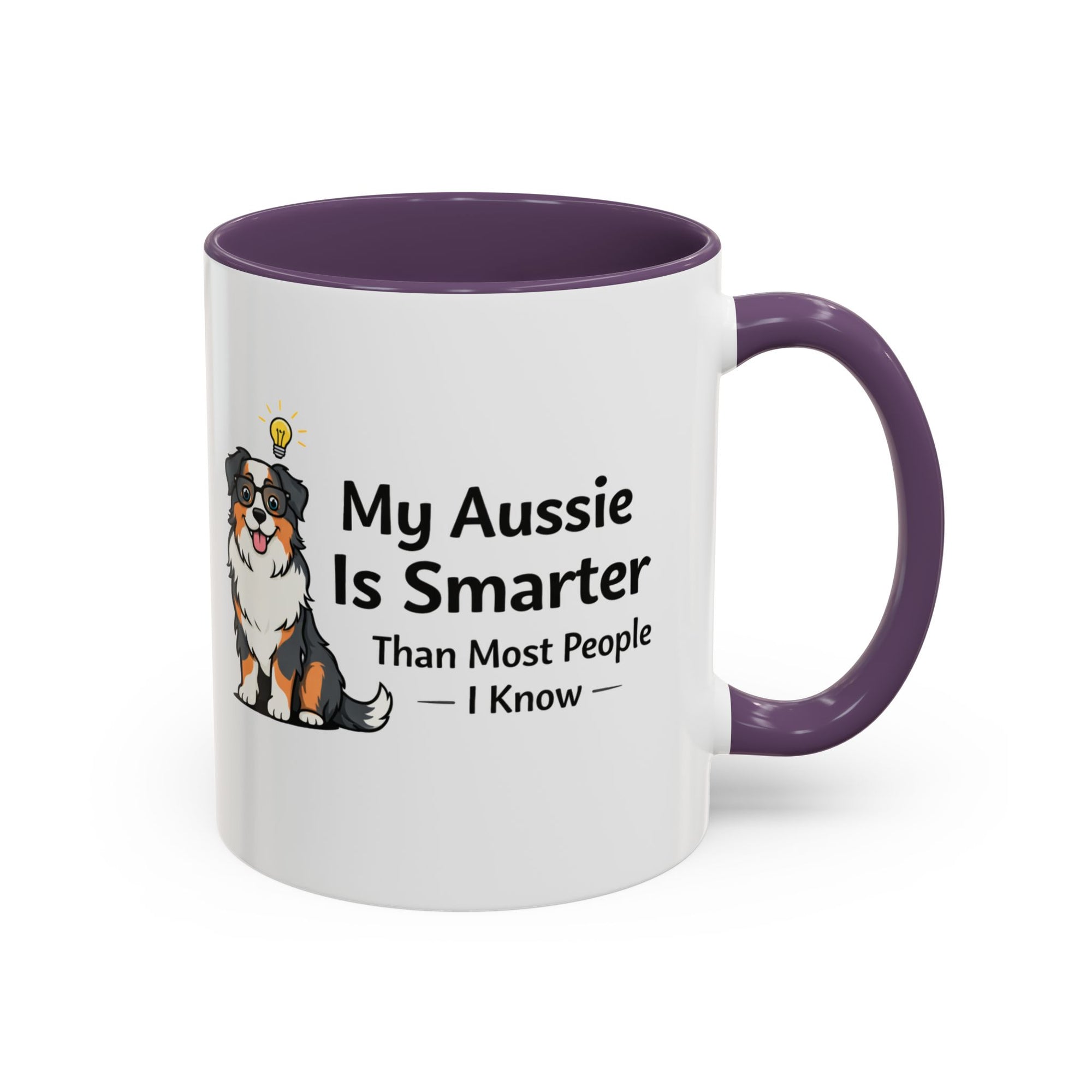 Australian Shepherd Coffee Mug - "My Aussie Is Smarter Than Most People" - Free USA Shipping - Funny Dog Lover Gift (11/15oz)