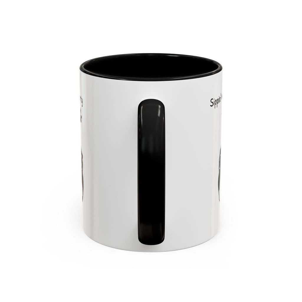 Snorty Dog Lover's Mug | Sippin' with My Snorty Sidekick | Pet Owner Gift | Cute Coffee Mugs | 11oz 15oz Black Accent Cups