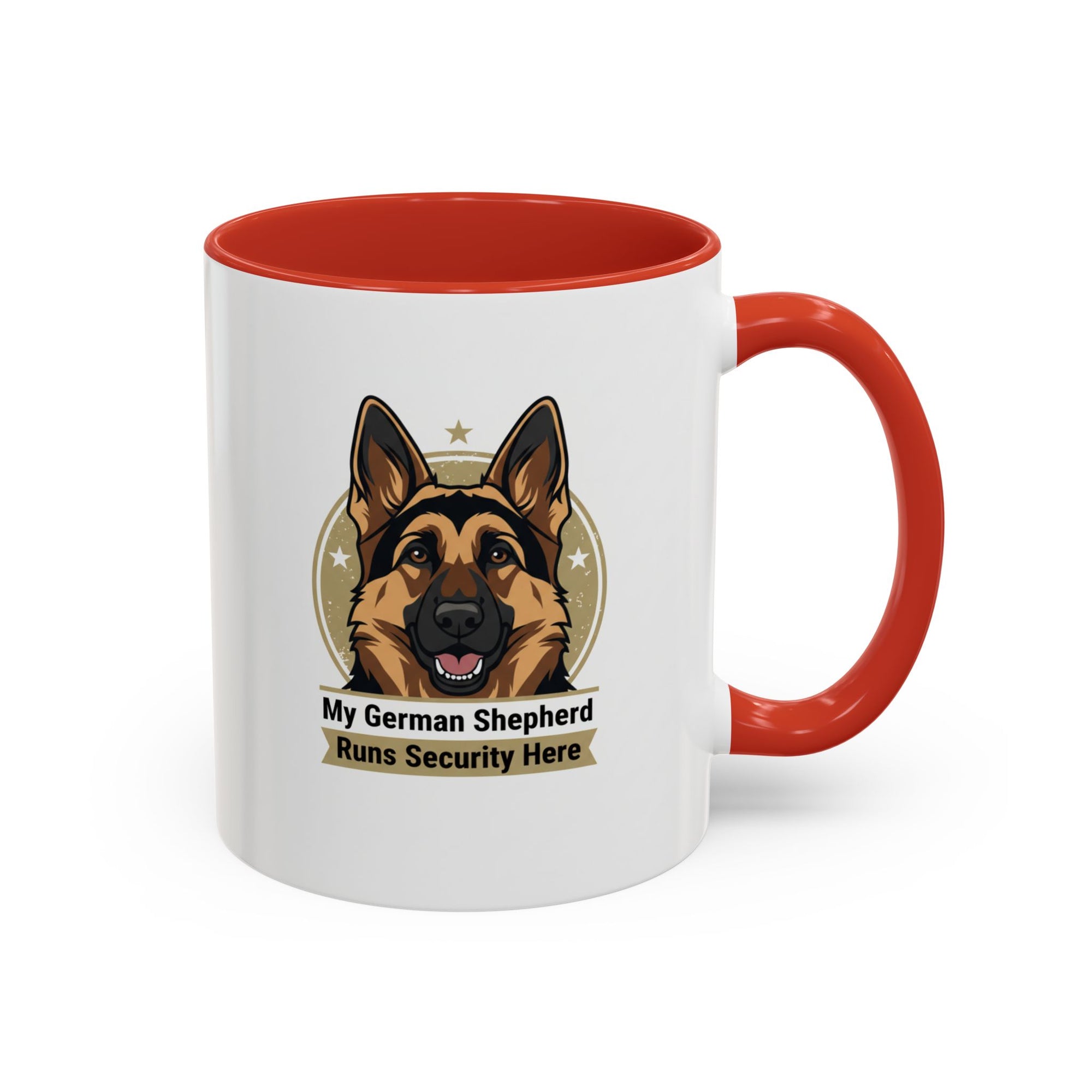 German Shepherd Coffee Mug - "My German Shepherd Runs Security Here" - Free USA Shipping