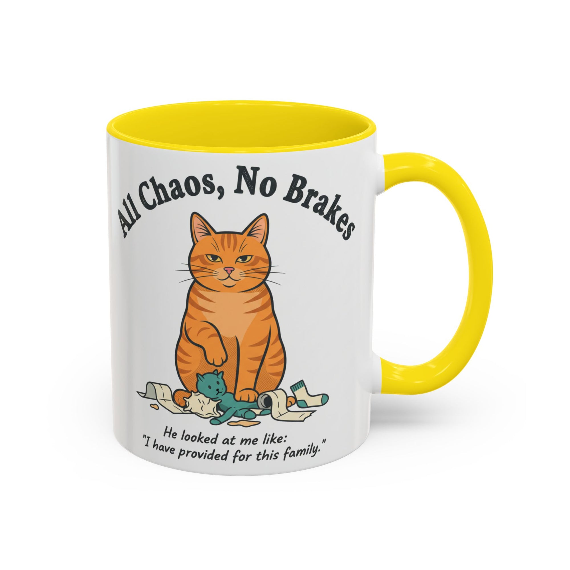 All Chaos No Brakes Cat Mug - Free USA Shipping (Orange Cat Energy)