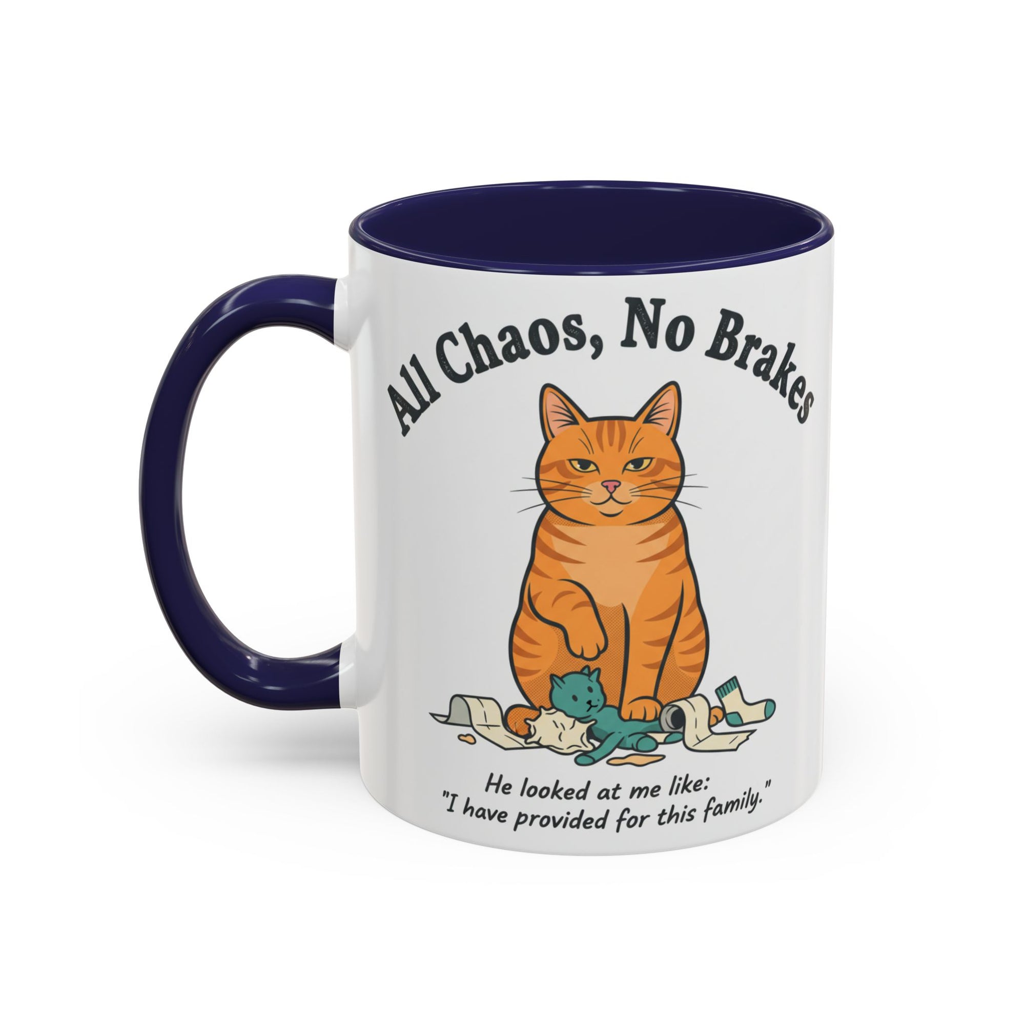 All Chaos No Brakes Cat Mug - Free USA Shipping (Orange Cat Energy)